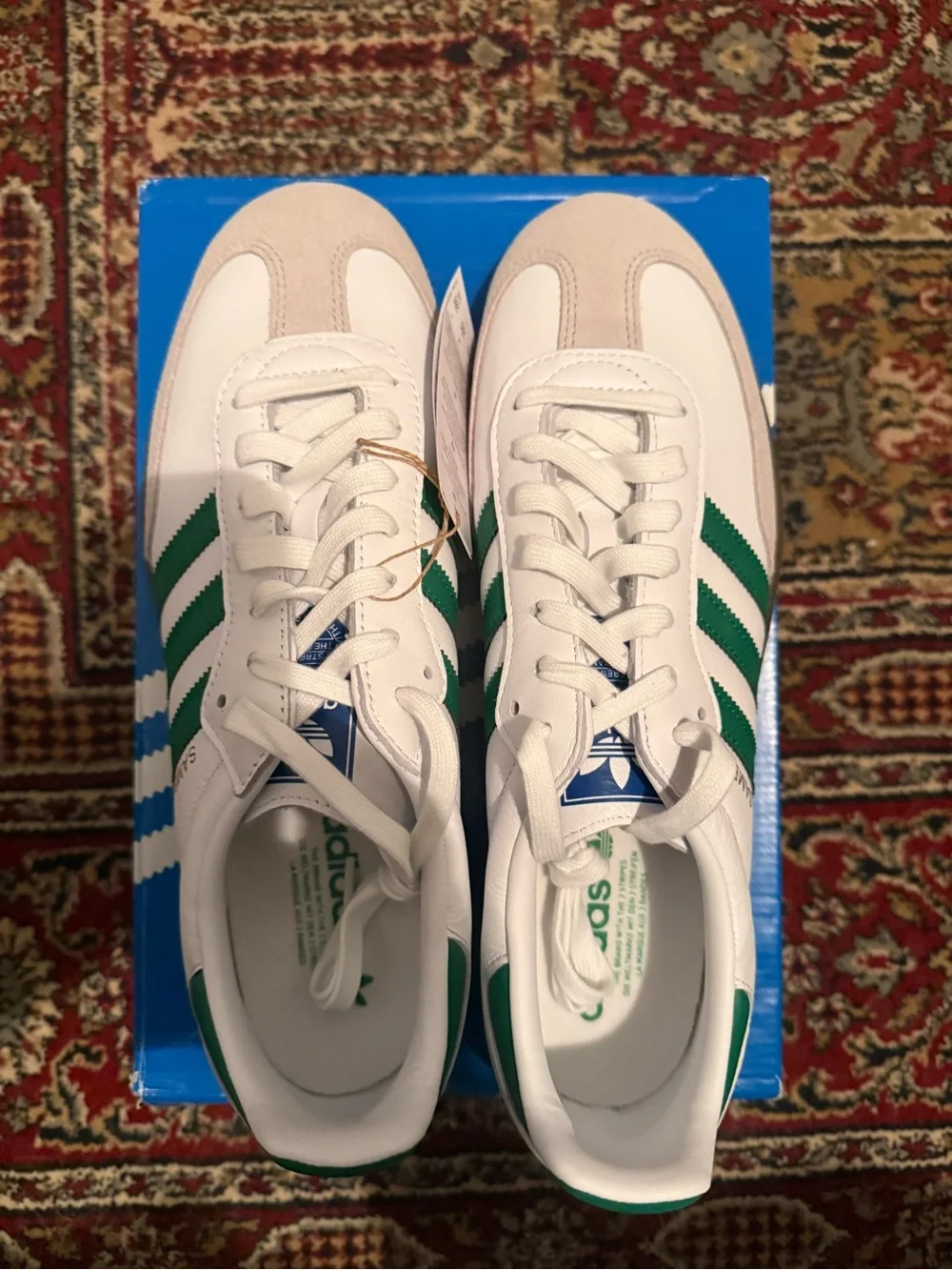 adidas Samba OG Footwear White Green with Gum Sole